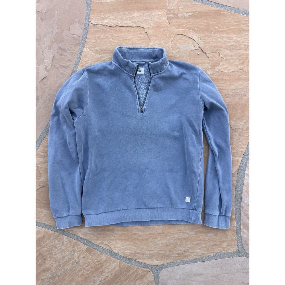 Marine Layer Sweatshirt Mens Medium Blue Quarter Zip Fleece Pullover Soft